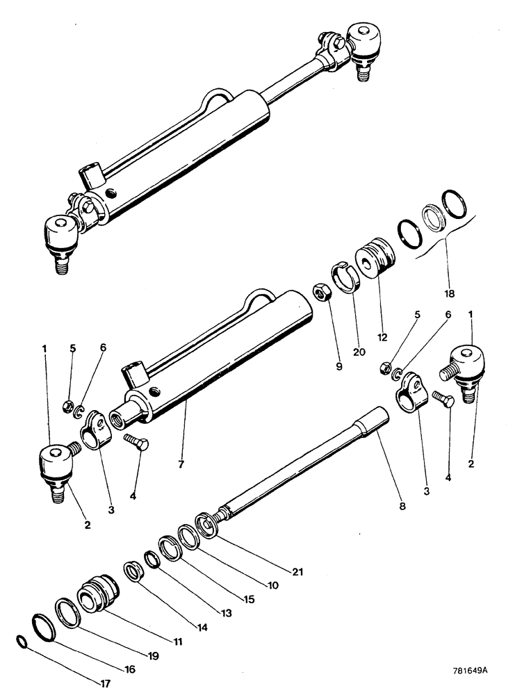 Схема запчастей Case 580F - (146) - STEERING, CYLINDER (41) - STEERING