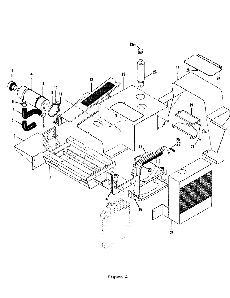 Схема запчастей Case P55 - (06) - HOOD, AIR CLEANER, ENGINE MOUNT - FORD ENGINES 