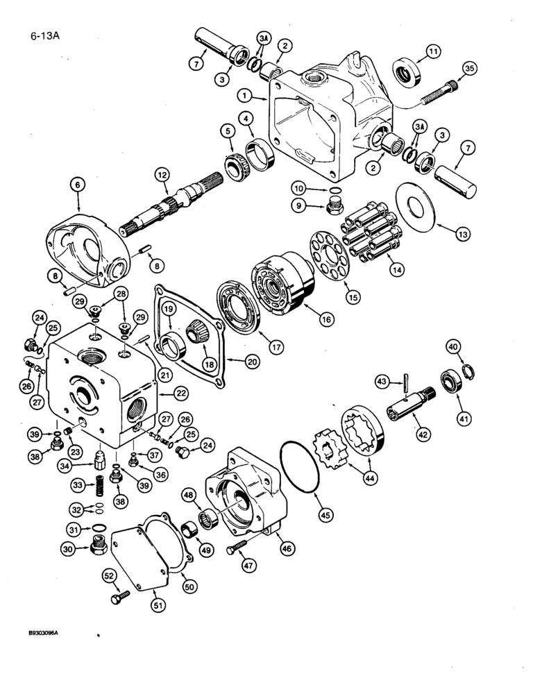 Схема запчастей Case 360 - (6-13A) - GROUND DRIVE PUMP (06) - POWER TRAIN