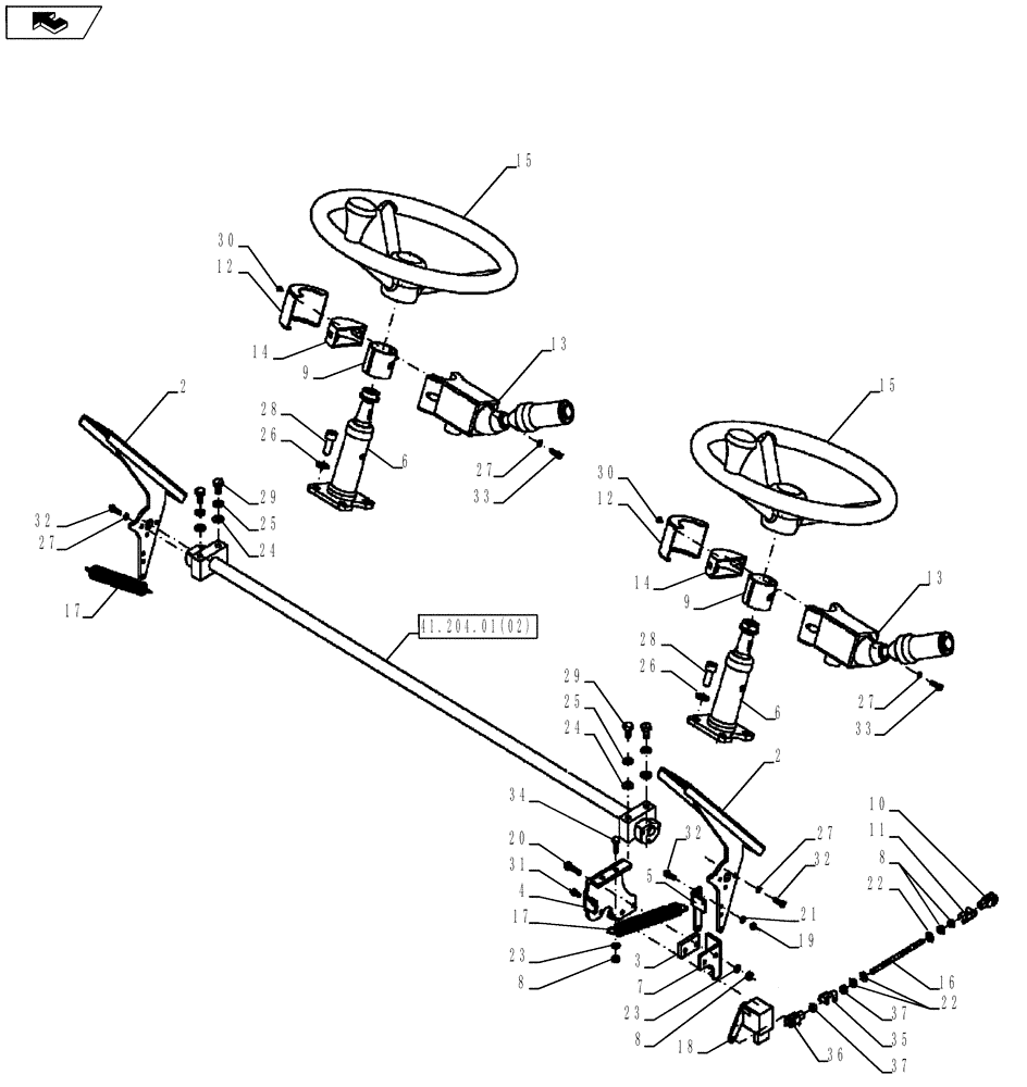 Схема запчастей Case PT240 - (41.204.01[01]) - STEERING CONTROLS (GROUP 240-144831) (41) - STEERING