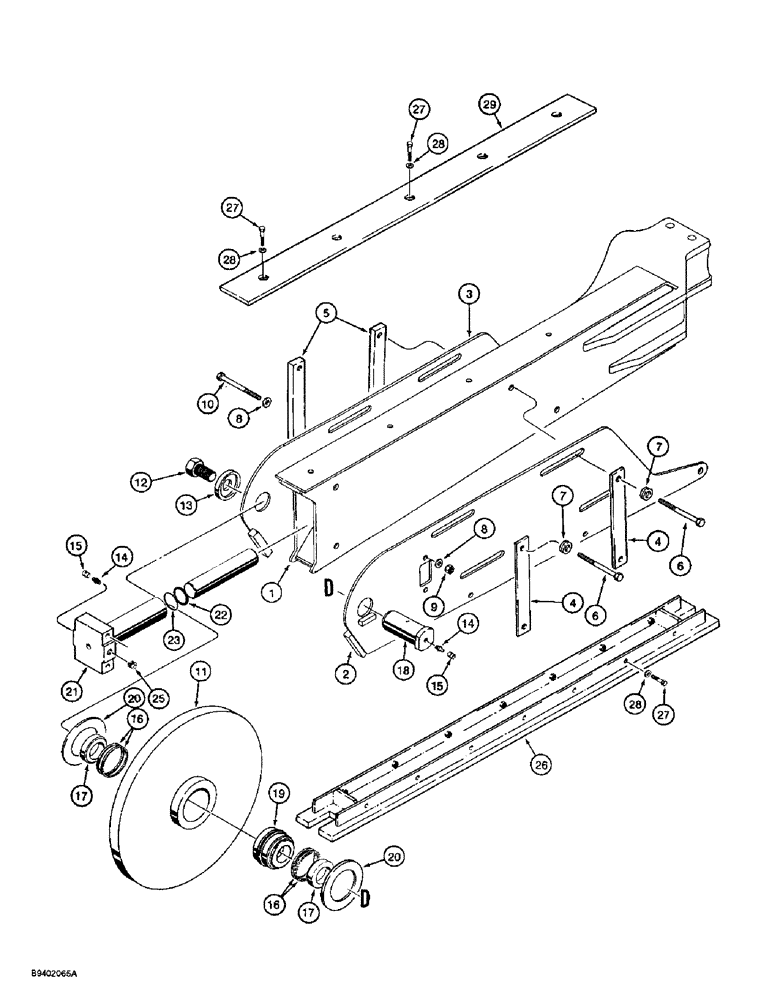 Схема запчастей Case 560 - (9-075C) - TRENCHER BOOM & MOUNTING, DIRECT DRIVE TRENCHER, ROCK BOOM, 5 FT., 50,000 LB. & 75,000 LB. CHAINLINE (09) - CHASSIS/ATTACHMENTS