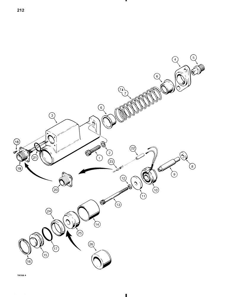 Схема запчастей Case W11 - (212) - LOADER CONTROL VALVE, BUCKET SPOOL DETENT (08) - HYDRAULICS