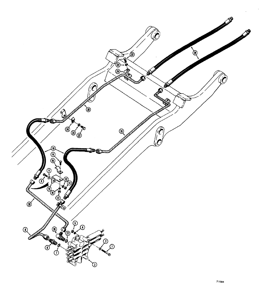 Схема запчастей Case W20 - (292) - LOADER HYDRAULICS DROTT CLAM CYLINDER HYDRAULICS (08) - HYDRAULICS