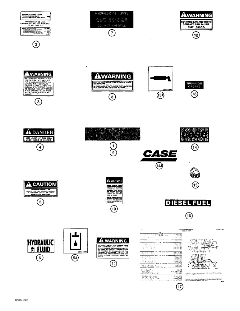 Схема запчастей Case 821B - (9-102) - DECALS (09) - CHASSIS/ATTACHMENTS