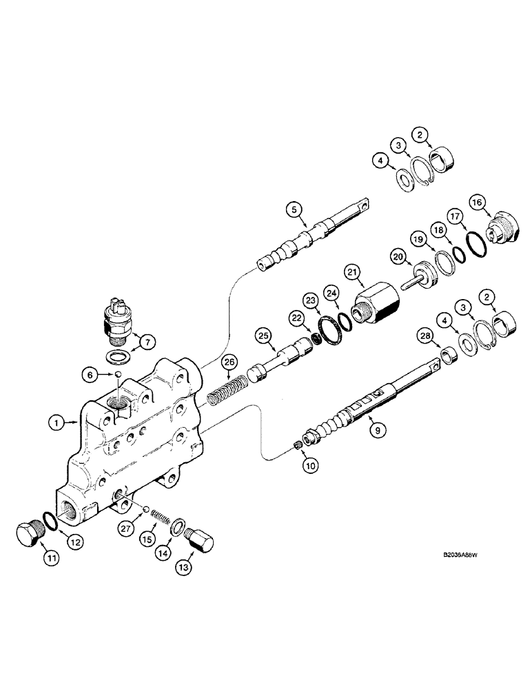 Схема запчастей Case W36 - (6-274) - TRANSMISSION, CONTROL VALVE (06) - POWER TRAIN
