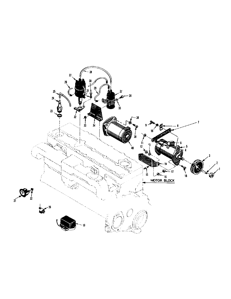 Схема запчастей Case 300 - (035) - GASOLINE ENGINE INST. - PART IX - ELECTRICAL PARTS GROUP (01) - ENGINE