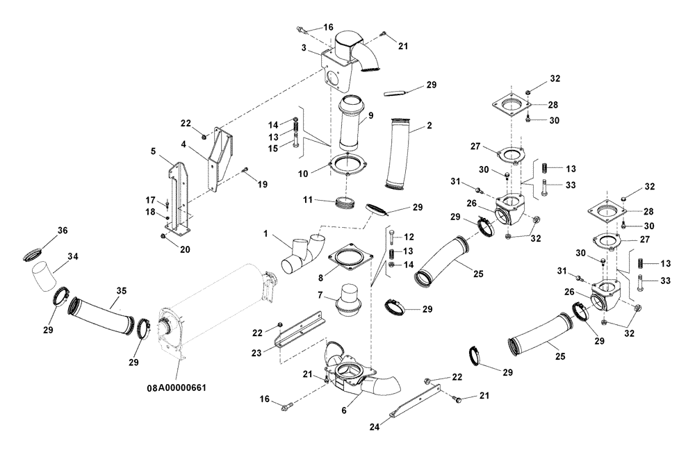 Схема запчастей Case 327B - (72A00000736[001]) - HEATING, DUMP BODY (87363371) (19) - OPTIONS