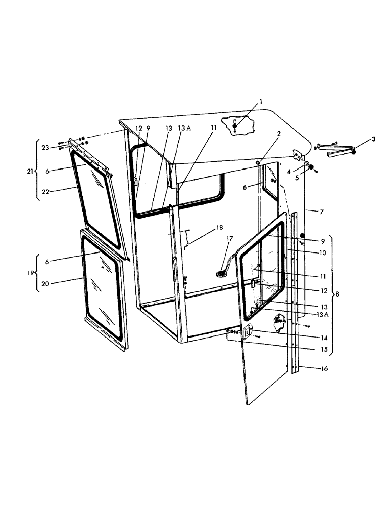 Схема запчастей Case 30YC - (027) - CAB GROUP (05) - UPPERSTRUCTURE CHASSIS
