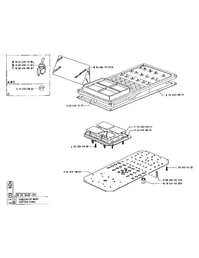 Схема запчастей Case 220 - (B-089) - CONTROL PANEL (06) - ELECTRICAL SYSTEMS