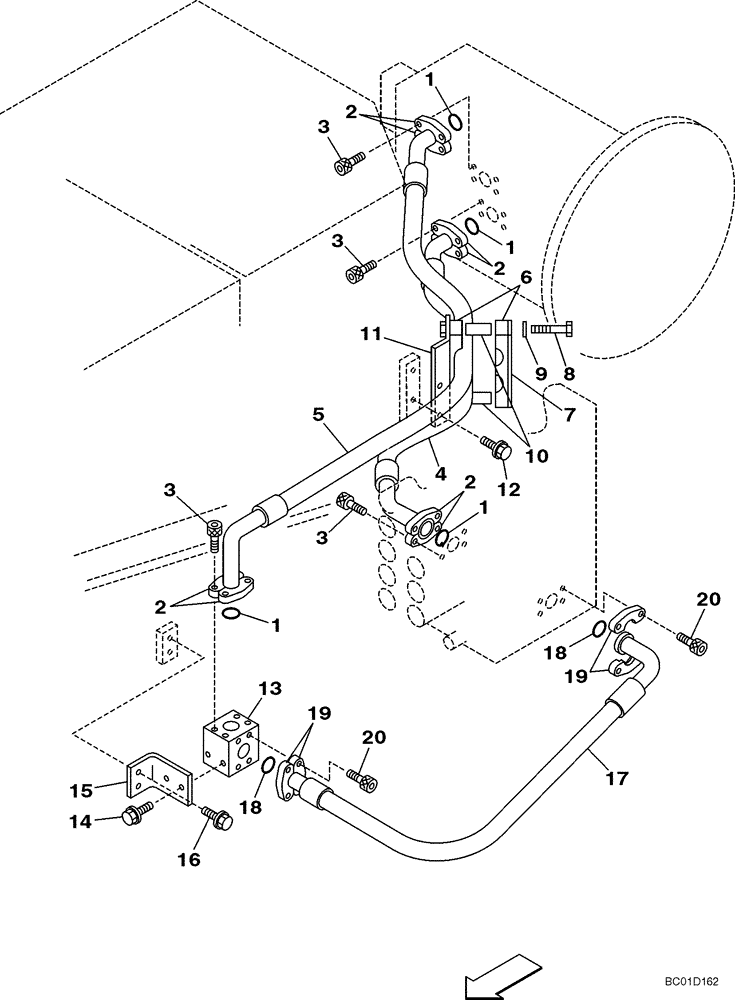 Схема запчастей Case CX330 - (08-04) - HYDRAULICS - CONTROL VALVE SUPPLY (08) - HYDRAULICS