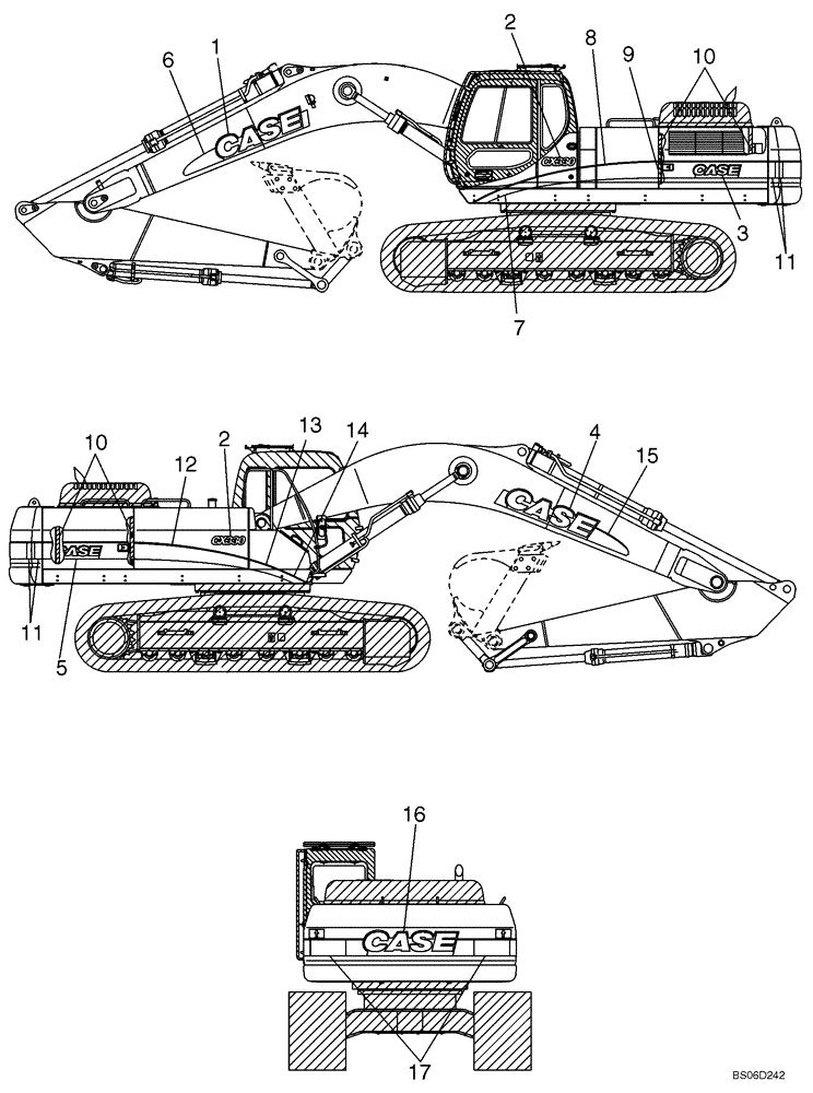 Схема запчастей Case CX330 - (09-400-00[01]) - DECALS (09) - CHASSIS