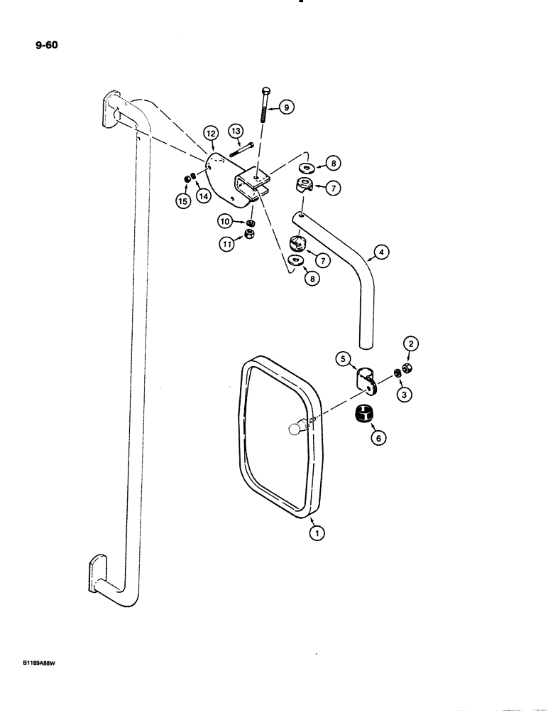 Схема запчастей Case 621 - (9-060) - OUTER MIRROR (09) - CHASSIS/ATTACHMENTS
