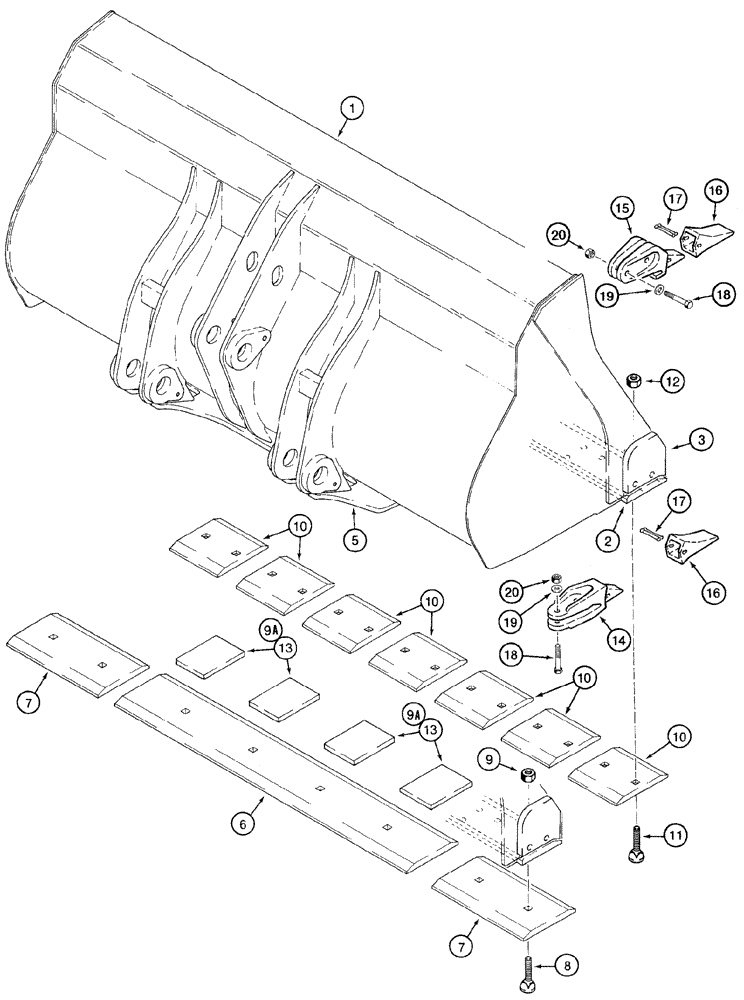 Схема запчастей Case 921C - (09-04) - BUCKETS - LOADER (09) - CHASSIS