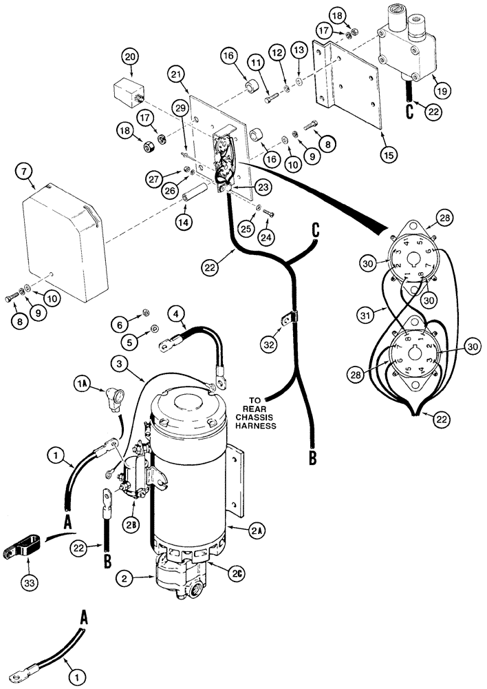 Схема запчастей Case 621C - (04-046) - ELECTRICAL STEERING, AUXILIARY (04) - ELECTRICAL SYSTEMS