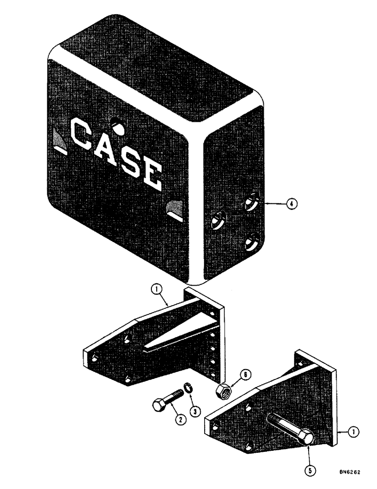 Схема запчастей Case 800 - (184) - REAR COUNTERWEIGHT (05) - UPPERSTRUCTURE CHASSIS
