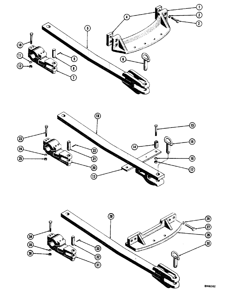 Схема запчастей Case 800 - (148) - DRAWBARS (05) - UPPERSTRUCTURE CHASSIS