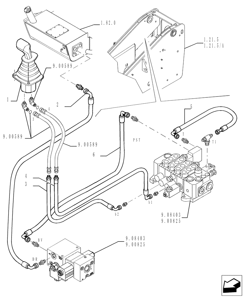 Схема запчастей Case TX945 - (1.10.3A[01]) - MAIN HYDRAULIC CONTROL - VERSION (03-04) (35) - HYDRAULIC SYSTEMS