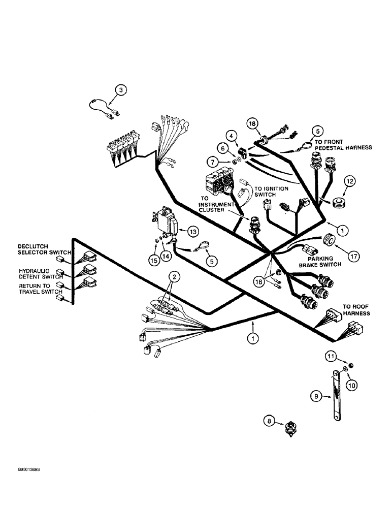 Схема запчастей Case 721B - (4-26) - MAIN CANOPY HARNESS, TRANSMISSION CONTROL (04) - ELECTRICAL SYSTEMS