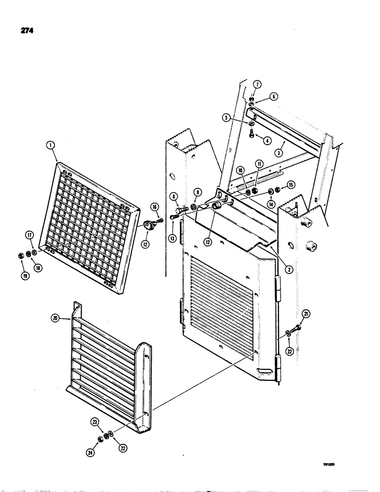 Схема запчастей Case 1845S - (274) - REAR SCREENS FOR FORESTRY MODELS (90) - PLATFORM, CAB, BODYWORK AND DECALS