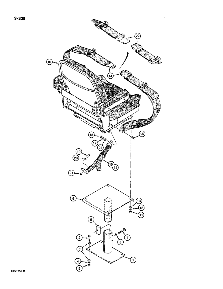 Схема запчастей Case W36 - (9-338) - SEAT AND MOUNTING PARTS (09) - CHASSIS/ATTACHMENTS