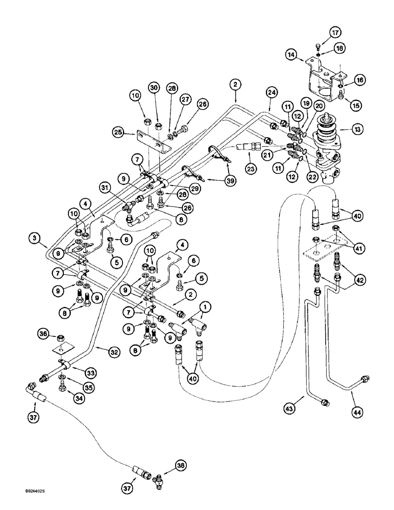 Схема запчастей Case 721B - (7-14) - MAIN BRAKE HYDRAULIC CIRCUIT, TUBES AT ACCUMULATOR TO MAIN BRAKE VALVE PRIOR PIN JEE0051723 (07) - BRAKES