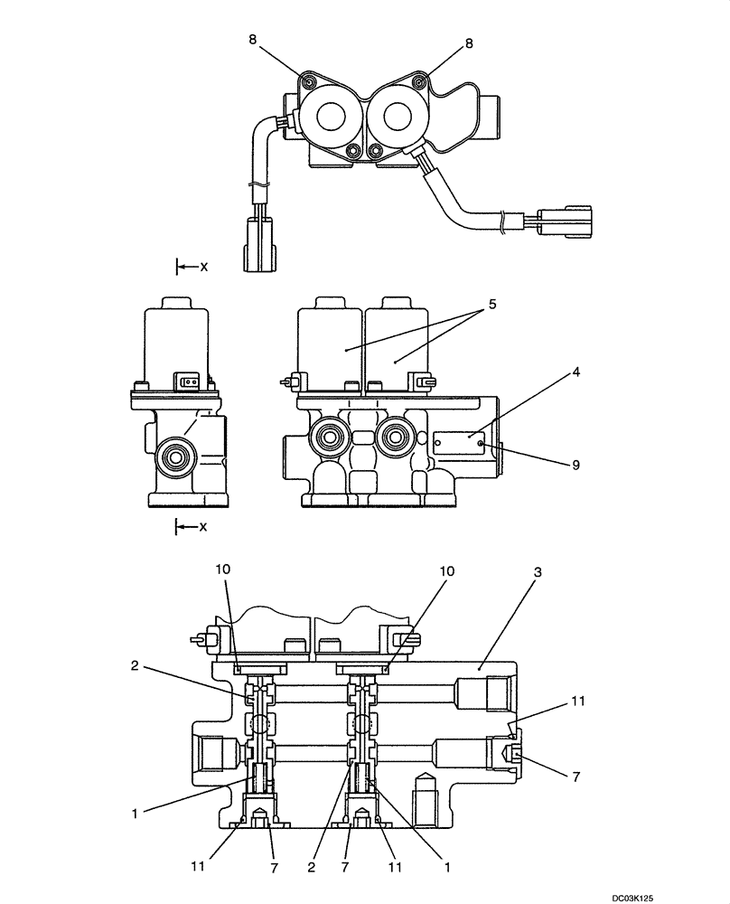 Схема запчастей Case CX47 - (08-56[00]) - VALVE ASSY - SOLENOID (PY35V00005F1) (08) - HYDRAULICS