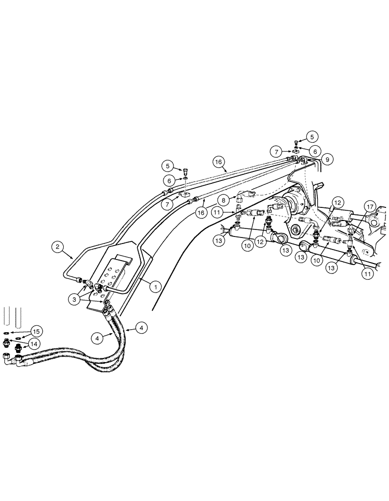 Схема запчастей Case 885 - (08-074[01]) - BRAKE AND STEERING - HYDRAULIC CIRCUIT (08) - HYDRAULICS