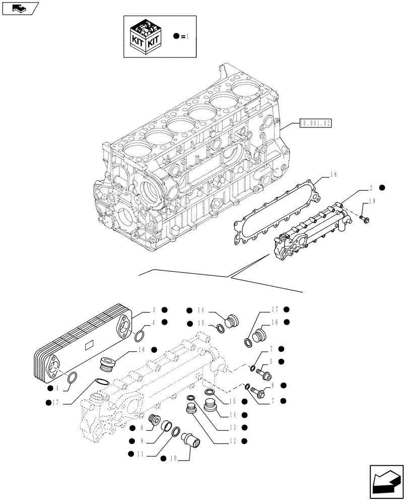 Схема запчастей Case F3BE0684N E915 - (10.408.01) - HEAT EXCHANGER (504123438) (10) - ENGINE