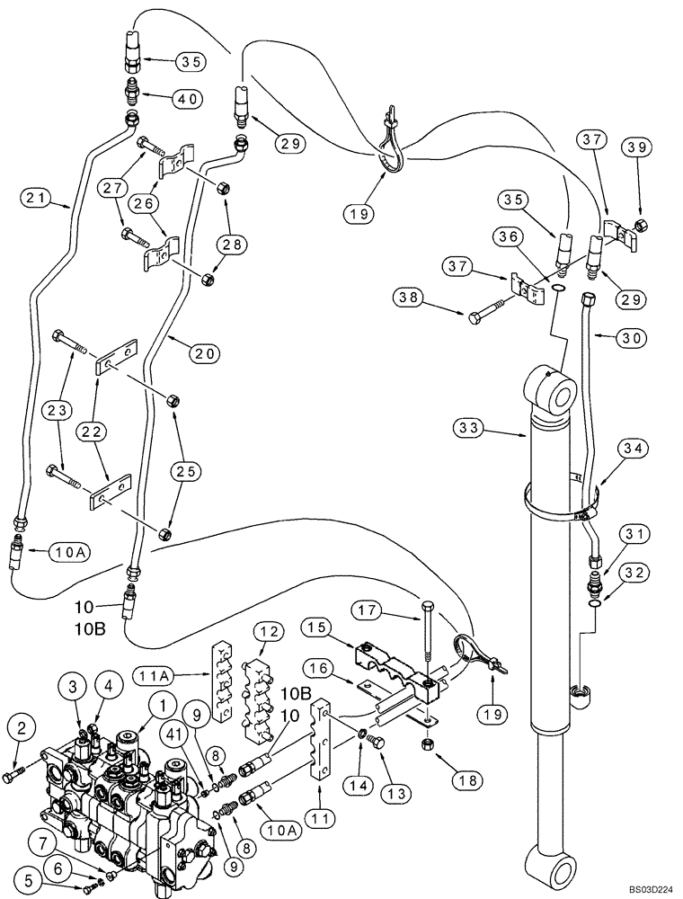 Схема запчастей Case 590SM - (08-12) - HYDRAULICS - CYLINDER, BACKHOE BUCKET (MODELS WITHOUT EXTENDABLE DIPPER) (08) - HYDRAULICS