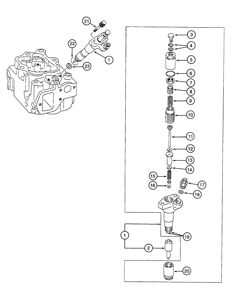 Схема запчастей Case 9050B - (3-14) - FUEL INJECTION NOZZLE, 6D22-T ENGINE (03) - FUEL SYSTEM