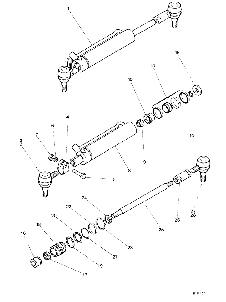 Схема запчастей Case 580F - (147A) - STEERING, CYLINDER (41) - STEERING