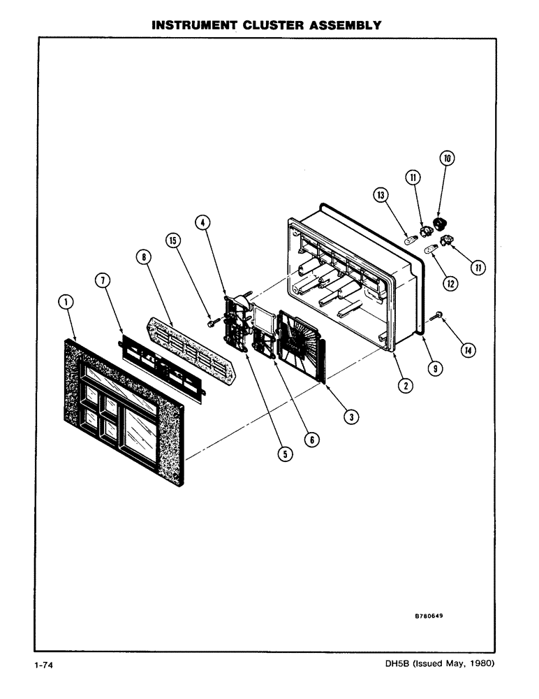 Схема запчастей Case DH5 - (1-74) - INSTRUMENT CLUSTER ASSEMBLY (55) - ELECTRICAL SYSTEMS