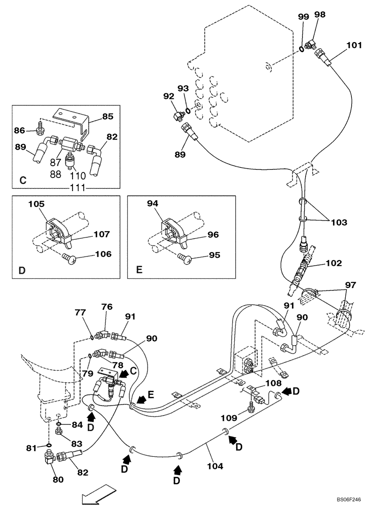 Схема запчастей Case CX290 - (08-50) - HYDRAULICS - SINGLE ACTING CIRCUIT/HAMMER (08) - HYDRAULICS