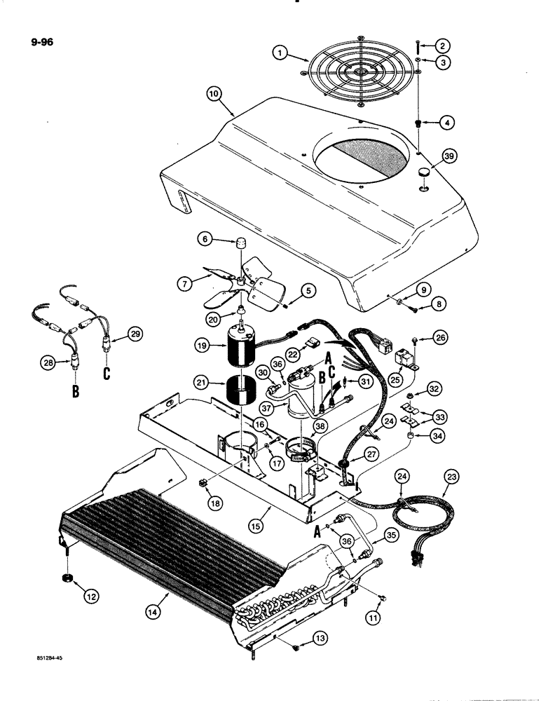 Схема запчастей Case W20C - (9-096) - L115234 AIR CONDITIONING CONDENSER (09) - CHASSIS/ATTACHMENTS