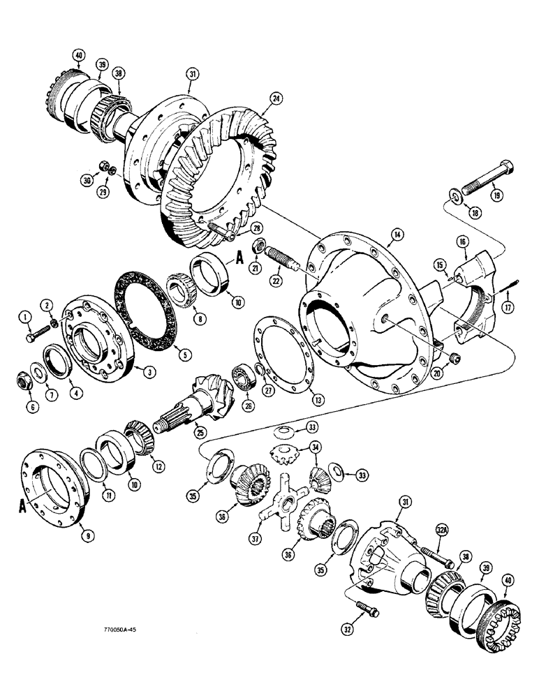 Схема запчастей Case W36 - (6-292) - ROCKWELL FRONT AXLE DIFFERENTIAL (06) - POWER TRAIN