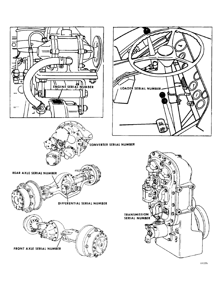 Схема запчастей Case W8C - (001A) - SERIAL NUMBER LOCATION (00) - PICTORIAL INDEX