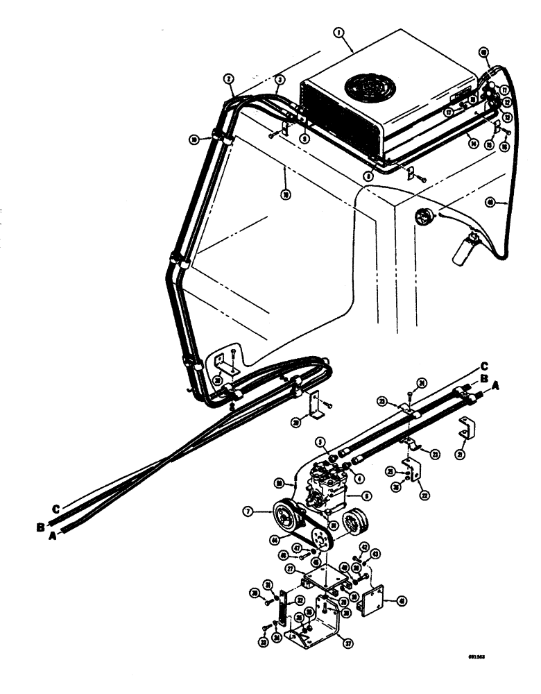 Схема запчастей Case W26B - (348) - CAB AIR CONDITIONING (09) - CHASSIS