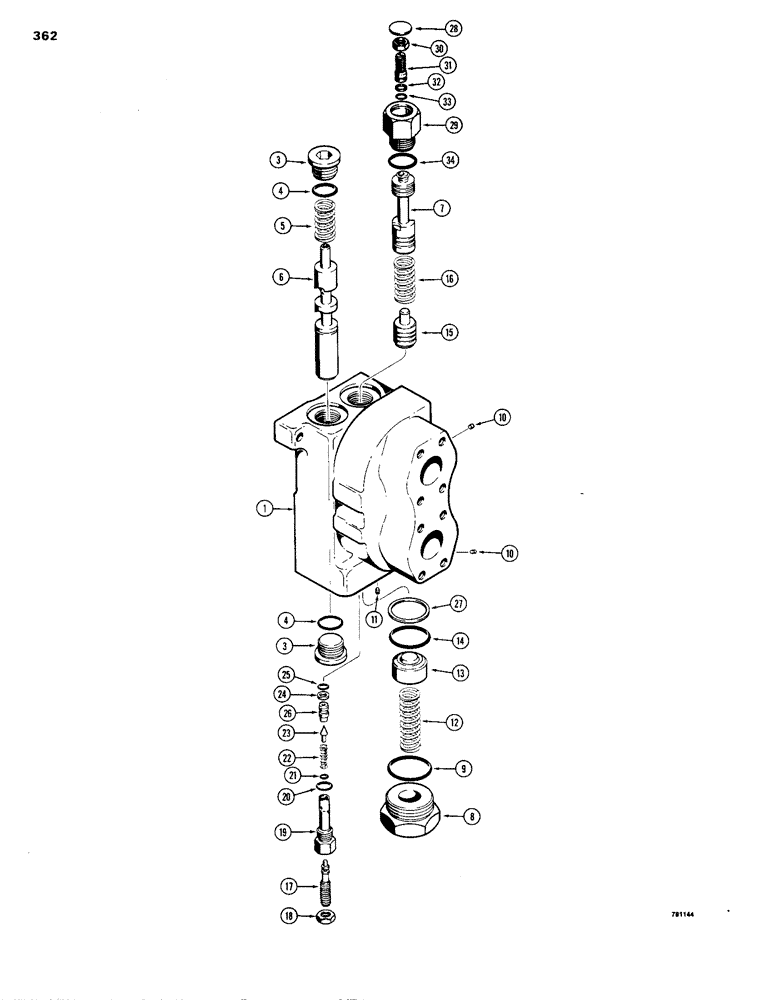Схема запчастей Case 1150B - (362) - D87071 INLET AND OUTLET SECTION (07) - HYDRAULIC SYSTEM