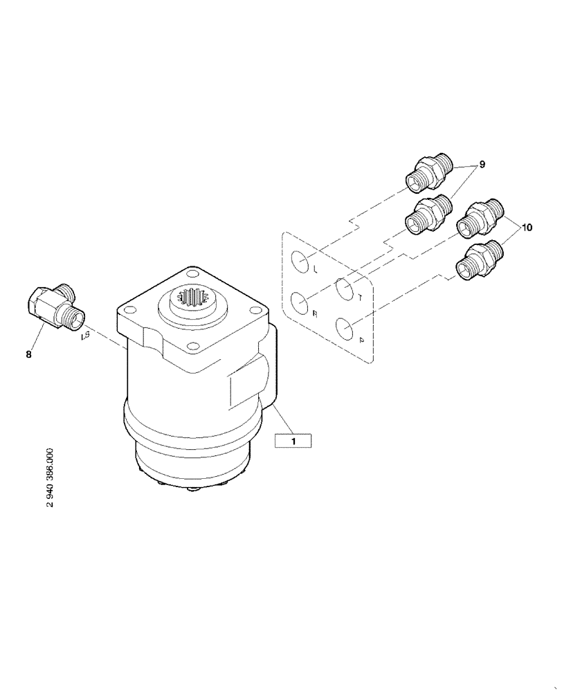 Схема запчастей Case 321D - (23.091[2988663000]) - STEERING VALVE MOUNTING PARTS (35) - HYDRAULIC SYSTEMS