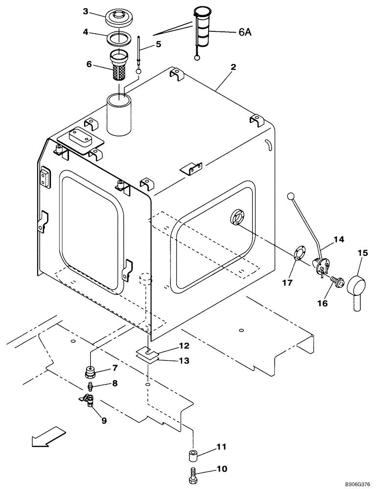 Схема запчастей Case CX210LR - (03-01) - FUEL TANK (03) - FUEL SYSTEM
