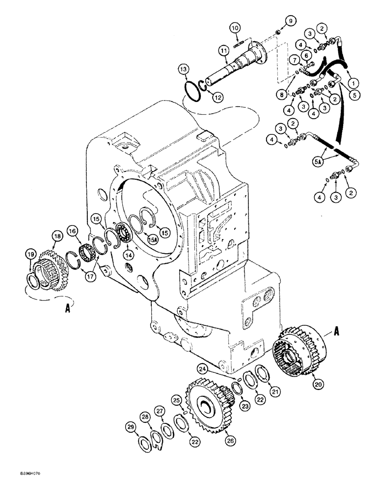 Схема запчастей Case 821B - (6-16) - TRANSMISSION ASSEMBLY, FORWARD AND LOW CLUTCHES (06) - POWER TRAIN