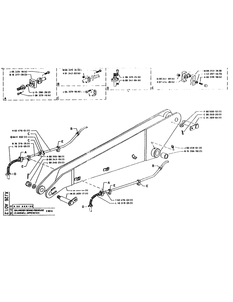 Схема запчастей Case 160CK - (307) - CLAMSHELL DIPPERSTICK (14) - DIPPERSTICKS