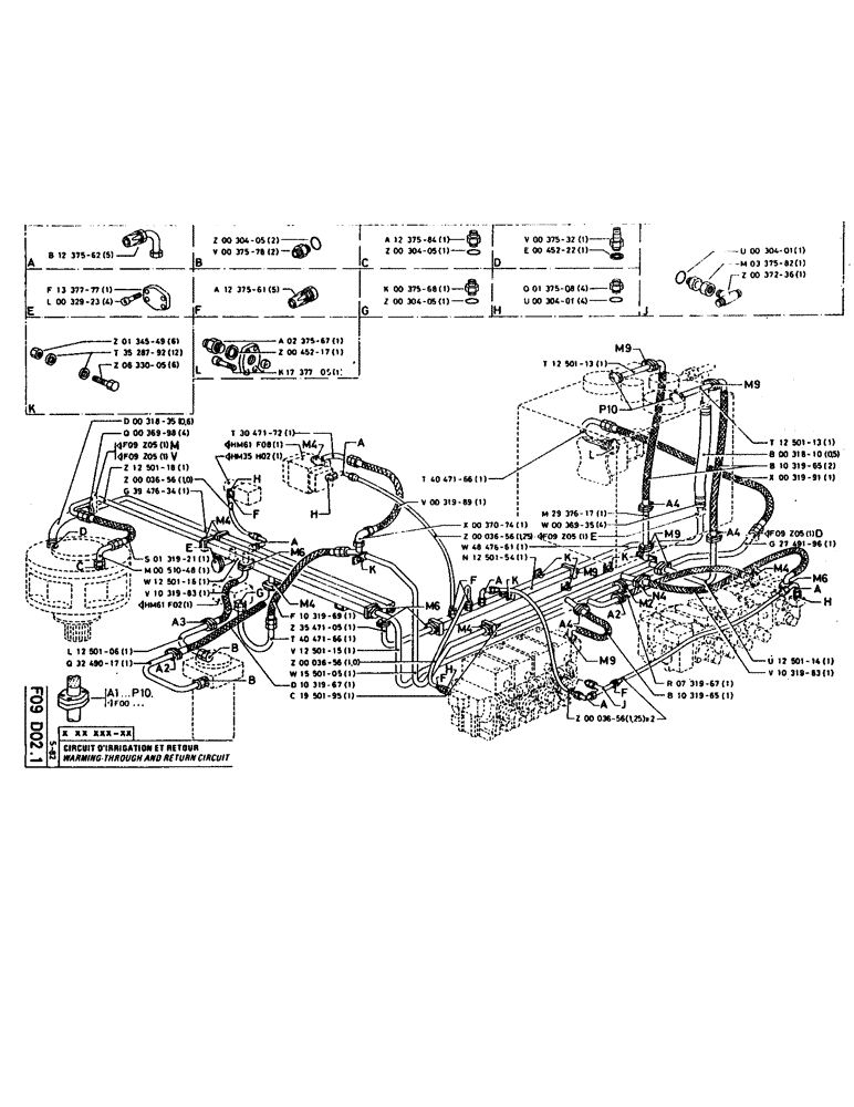 Схема запчастей Case 160CK - (108) - WARMING THROUGH AND RETURN CIRCUIT (07) - HYDRAULIC SYSTEM