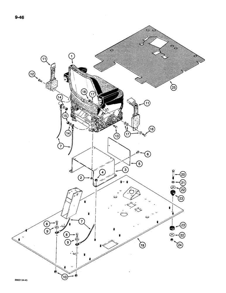 Схема запчастей Case 1085C - (9-046) - SEAT, SEAT MOUNTING AND FLOOR PLATE (09) - CHASSIS/ATTACHMENTS