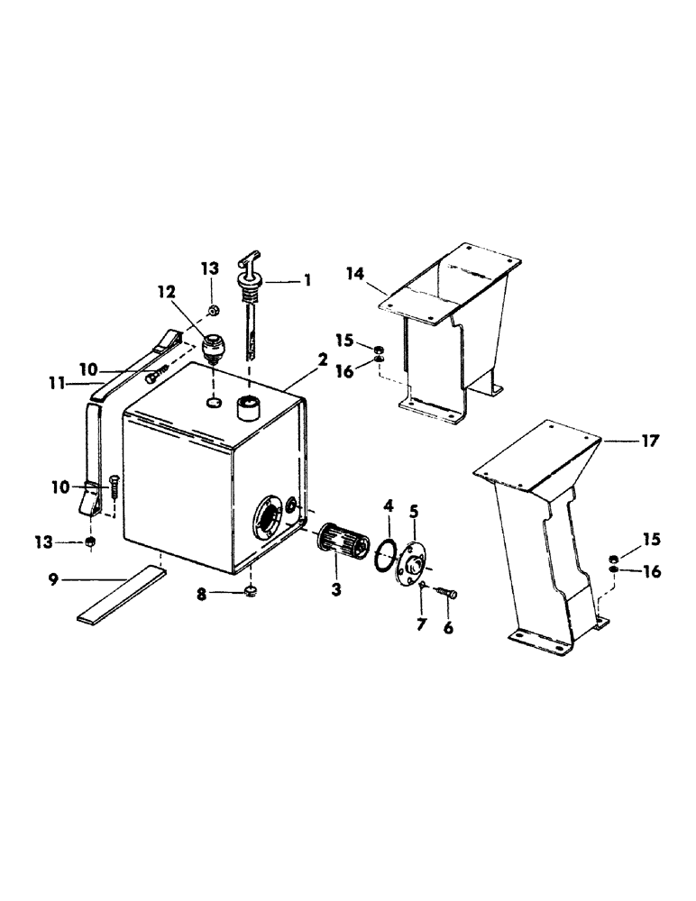 Схема запчастей Case 40BLC - (230) - HYDRAULIC OIL RESERVOIR AND MOUNTING HARDWARE (07) - HYDRAULIC SYSTEM