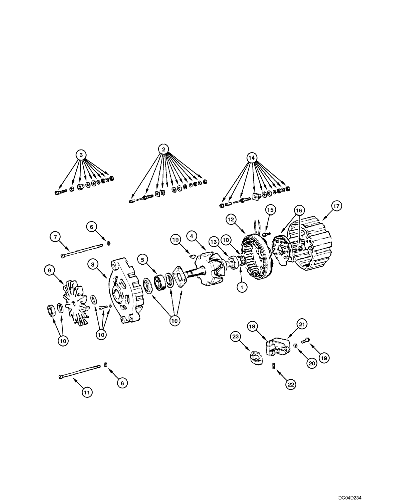 Схема запчастей Case 865 - (04.04[00]) - ALTERNADOR 45A - COMPONENTS (04) - ELECTRICAL SYSTEMS