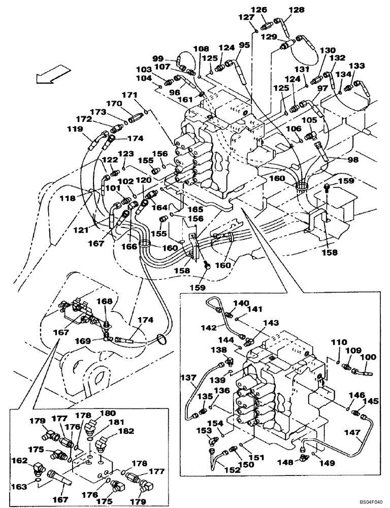 Схема запчастей Case CX160 - (08-30) - PILOT CONTROL LINES, CONTROL VALVE - MODELS WITH LOAD HOLD (08) - HYDRAULICS