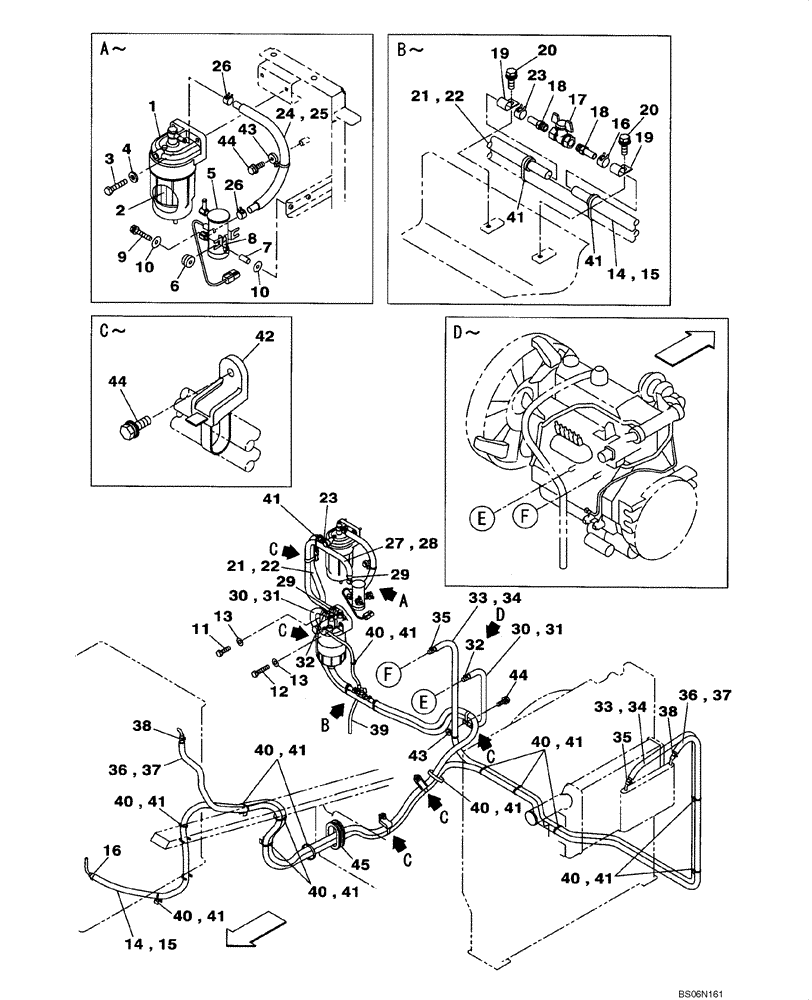 Схема запчастей Case CX290B - (03-02) - FUEL LINES (03) - FUEL SYSTEM