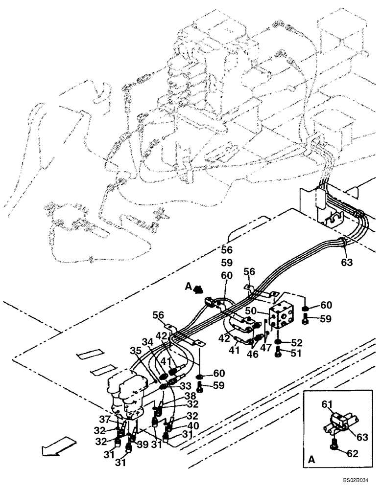 Схема запчастей Case CX130 - (08-035) - HYDRAULICS - PILOT CONTROL LINES (08) - HYDRAULICS