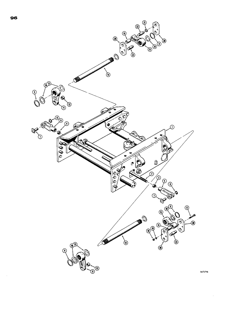 Схема запчастей Case 850 - (096) - TORSION BAR AND RELATED PARTS (04) - UNDERCARRIAGE